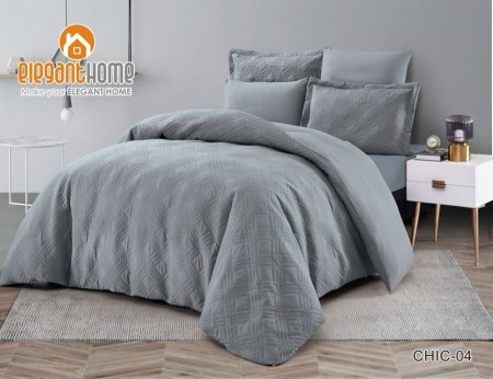 طقم لحاف تخت مجوز كينج سايز 6 قطع CHIC