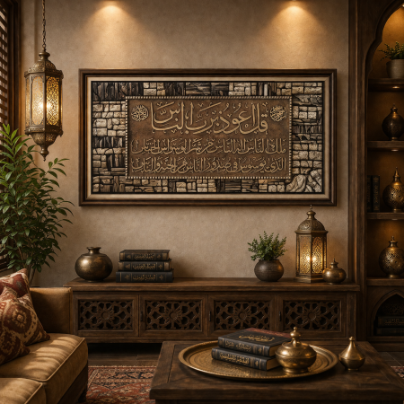 برواز لوحة جدارية سورة الناس بتصميم حجري فاخر 19-14