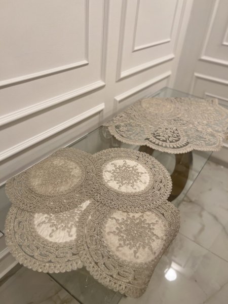 طقم  شرشف دائري وسط 5 قطع