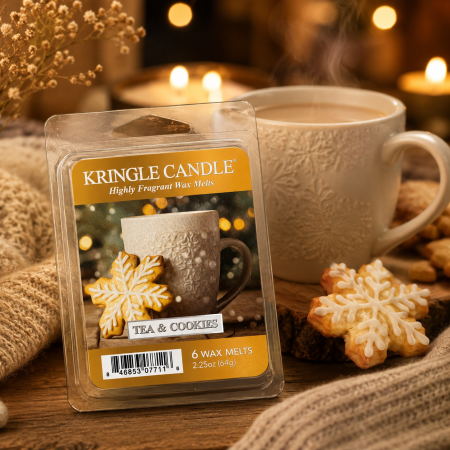 شمع معطر برائحة الشاي والبسكويت Kringle Candle Tea & Cookies Wax Melts