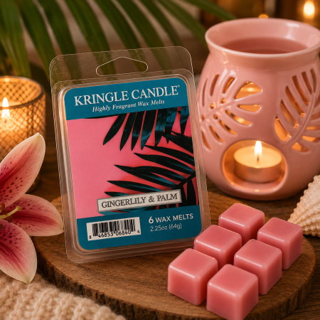 شمع معطر واكس ميلت Kringle Candle – Gingerlily & Palm