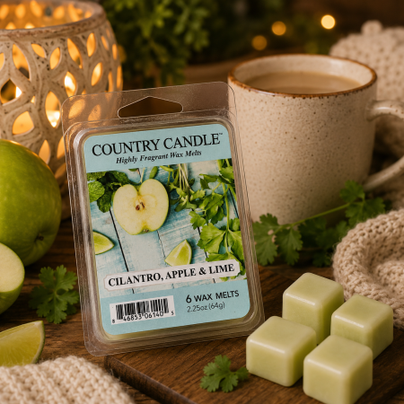 شمع معطر واكس ميلت Country Candle – Cilantro, Apple & Lime