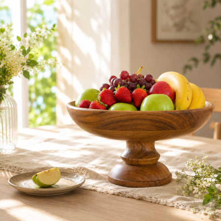 جاط فواكه خشب مانجو مع قاعدة – 30 سم H2-MH-3547