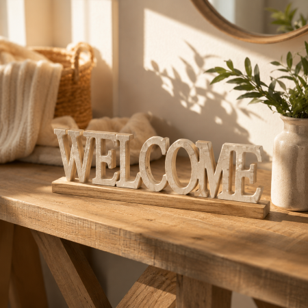 تحفة ديكور خشب "WELCOME" H2-MH-2713