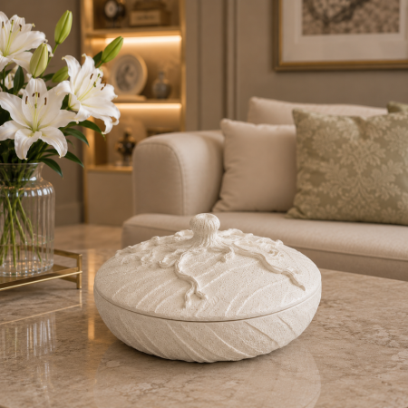 مضيفة دائرية ديكور بغطاء – 25672