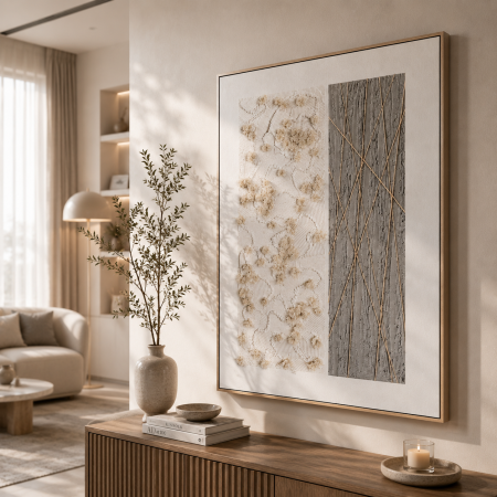 لوحة جدارية فنية بتصميم تجريدي 3D – قياس 80×120 سم 14-3