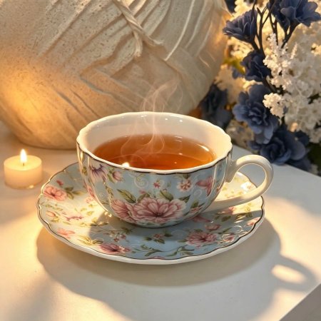 طقم فناجين شاي فاخر 6 + 6 روز جاردن – Rose Garden ( فناجين الاميرات )