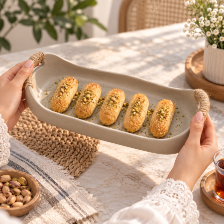 مضيفة سيراميك بيج بمقابض حبل – D159-2