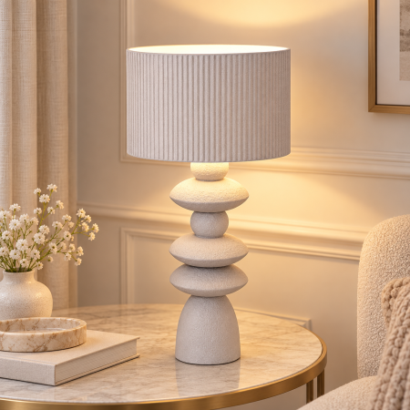 تيبل لامب ديكور مودرن بتصميم حجري مميز – ارتفاع 70 سم HM645