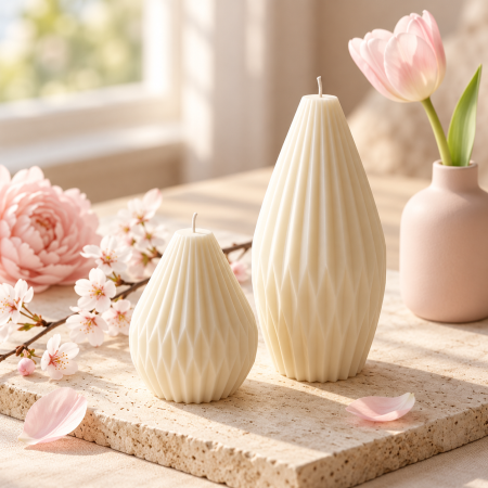 طقم شموع ديكور بتصميم كمثري أنيق (حجمين)