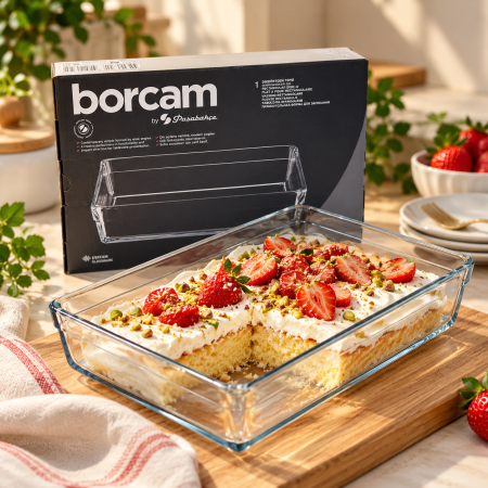 بايركس صينية فرن زجاج مستطيلة بوركام – Borcam by Paşabahçe | سعة 2.5 لتر 59324