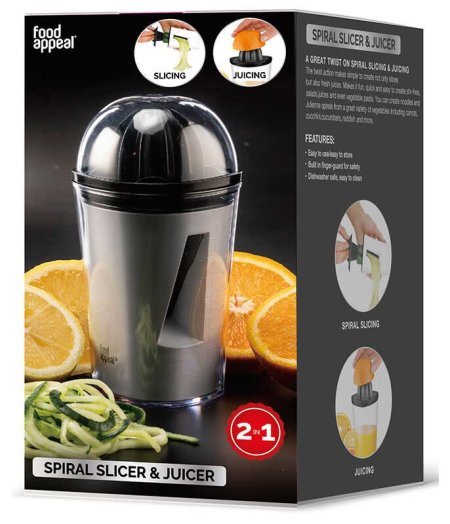 قطاعة خضراوات حلزونية مع عصارة حمضيات