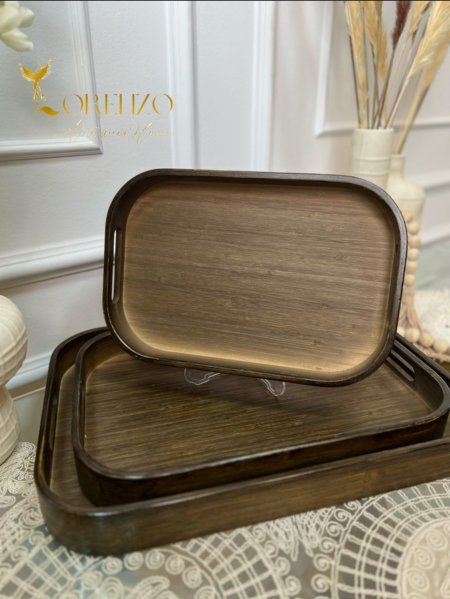 صواني خشبية مع  إيطار خشبي