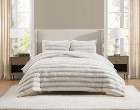 طقم لحاف غطاء سرير كينج سايز 6 قطع زينيا آيفوري