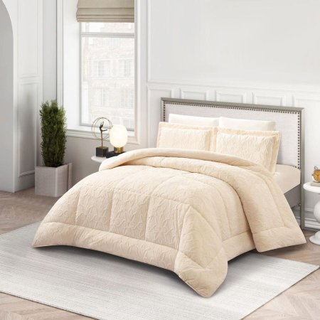 طقم لحاف غطاء سرير كينج سايز 6 قطع فلوريفا اوف وايت