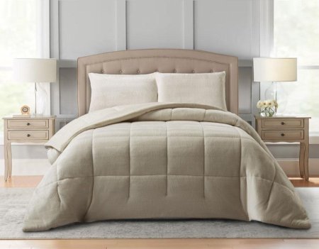 طقم لحاف غطاء سرير مجوز 4 قطع جولي بيج