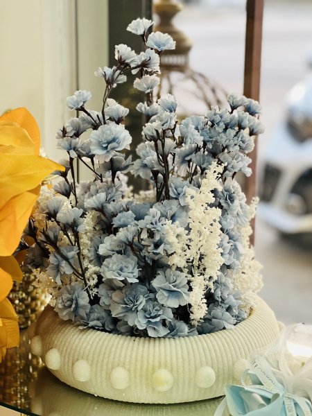 فازا رخام ورد ازرق