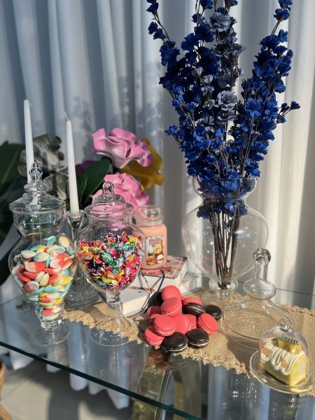 مضايف كاندي زجاج مع قاعدة