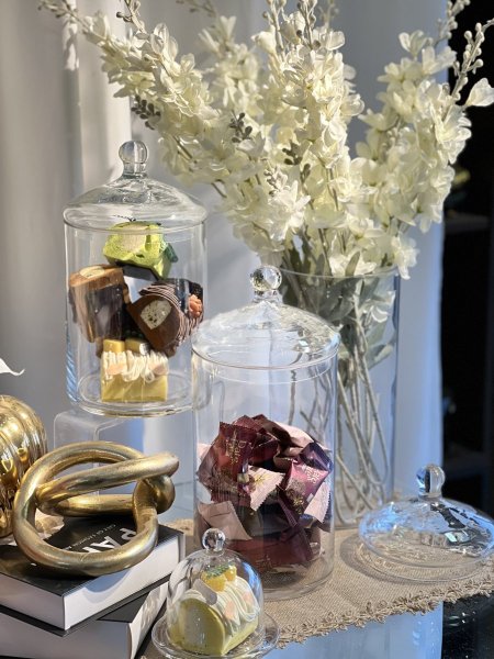 مضايف كاندي زجاج بدون قاعدة 3 احجام