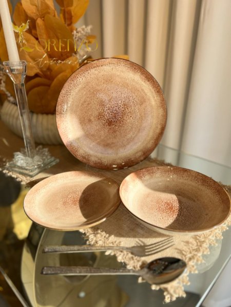 طقم صحون القمر اللون البرتقالي