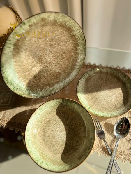 طقم صحون القمر باللون البستاشيو