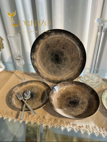 طقم صحون القمر باللون الاسود