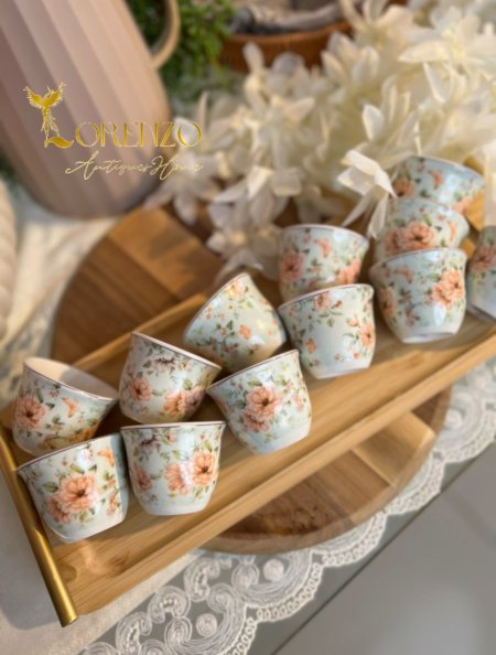 فناجين قهوة سادة 12 ( مورد ازرق )